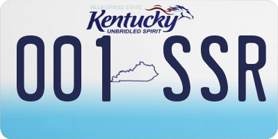 KY license plate 001SSR