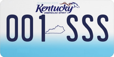 KY license plate 001SSS