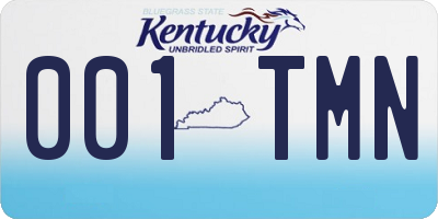 KY license plate 001TMN