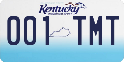 KY license plate 001TMT
