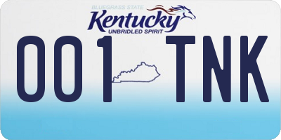KY license plate 001TNK