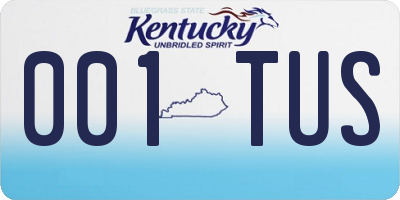 KY license plate 001TUS
