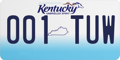 KY license plate 001TUW