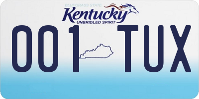 KY license plate 001TUX