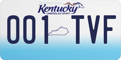 KY license plate 001TVF