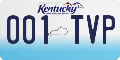 KY license plate 001TVP