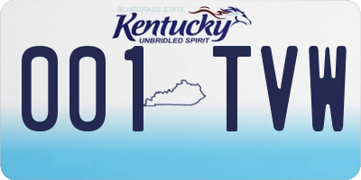 KY license plate 001TVW
