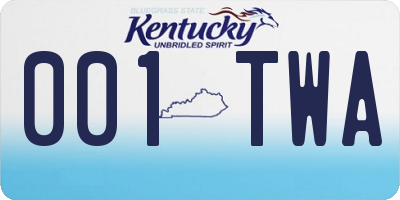 KY license plate 001TWA