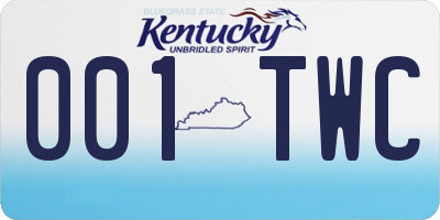 KY license plate 001TWC