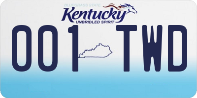 KY license plate 001TWD