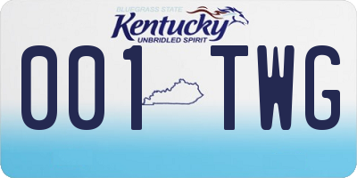 KY license plate 001TWG