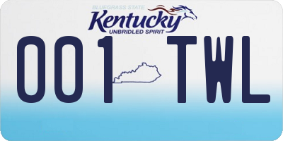 KY license plate 001TWL