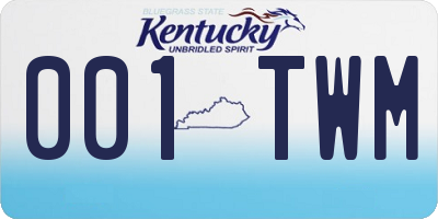 KY license plate 001TWM