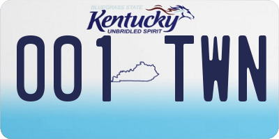 KY license plate 001TWN