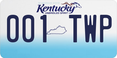 KY license plate 001TWP