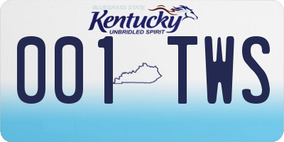 KY license plate 001TWS