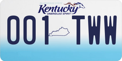 KY license plate 001TWW