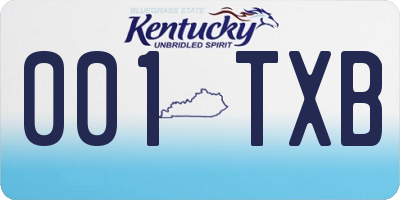 KY license plate 001TXB