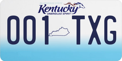 KY license plate 001TXG