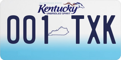 KY license plate 001TXK