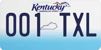 KY license plate 001TXL