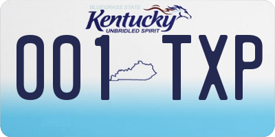 KY license plate 001TXP