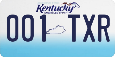 KY license plate 001TXR
