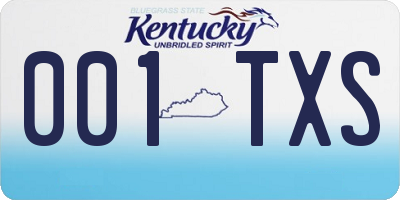 KY license plate 001TXS