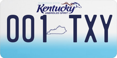 KY license plate 001TXY