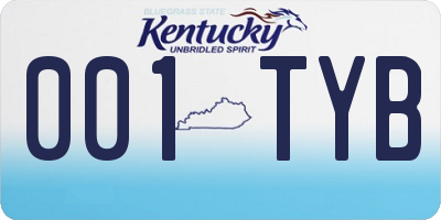 KY license plate 001TYB