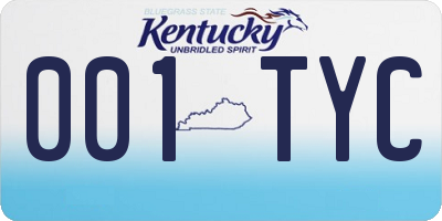 KY license plate 001TYC