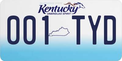 KY license plate 001TYD