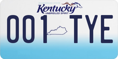 KY license plate 001TYE