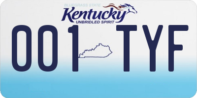 KY license plate 001TYF
