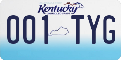 KY license plate 001TYG