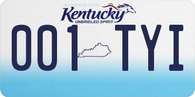 KY license plate 001TYI