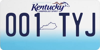 KY license plate 001TYJ