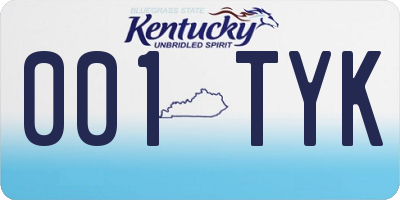 KY license plate 001TYK