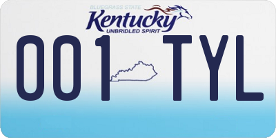 KY license plate 001TYL