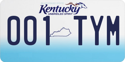 KY license plate 001TYM