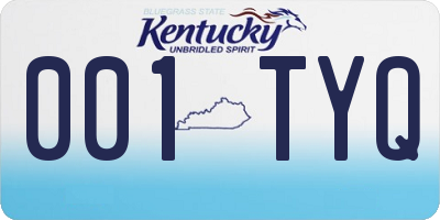 KY license plate 001TYQ