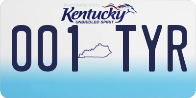 KY license plate 001TYR