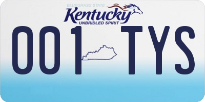 KY license plate 001TYS