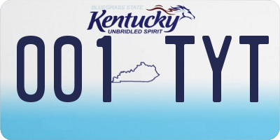 KY license plate 001TYT