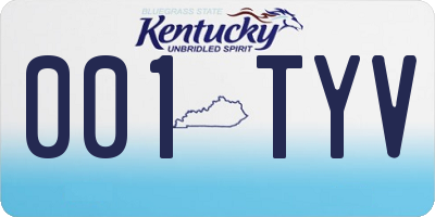 KY license plate 001TYV