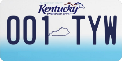 KY license plate 001TYW