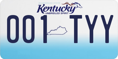KY license plate 001TYY