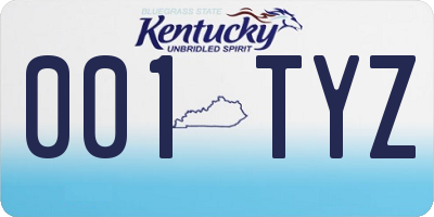 KY license plate 001TYZ
