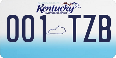 KY license plate 001TZB