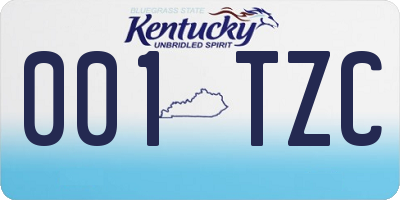 KY license plate 001TZC